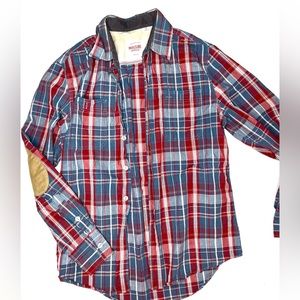 Plaid Long Sleeve Mossimo with Elbow Patches - size S